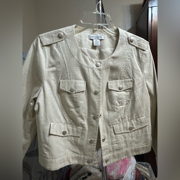 Liz Claiborne Jackets & Blazers - Liz Claiborne Petite Cream Linen Blend
